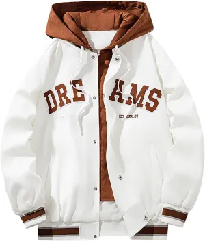 Men's Spring And Autumn Casual Hooded Jacket Street Trend Baseball Clothing Embroidered Top Jacket Mens Jackets
