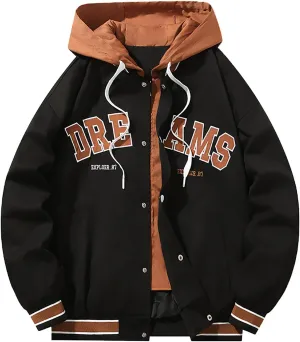 Men's Spring And Autumn Casual Hooded Jacket Street Trend Baseball Clothing Embroidered Top Jacket Mens Jackets