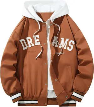 Men's Spring And Autumn Casual Hooded Jacket Street Trend Baseball Clothing Embroidered Top Jacket Mens Jackets