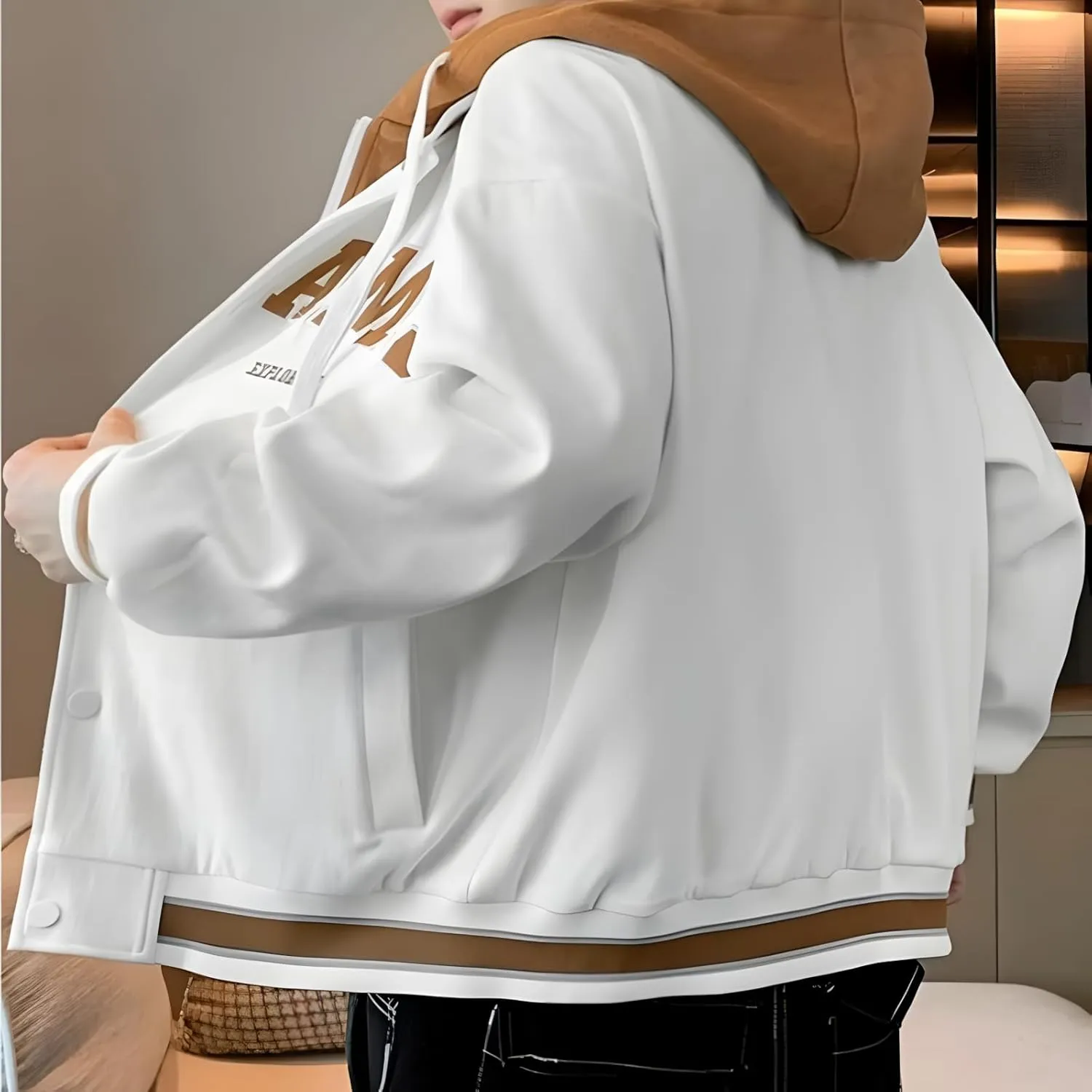 Men's Spring And Autumn Casual Hooded Jacket Street Trend Baseball Clothing Embroidered Top Jacket Mens Jackets