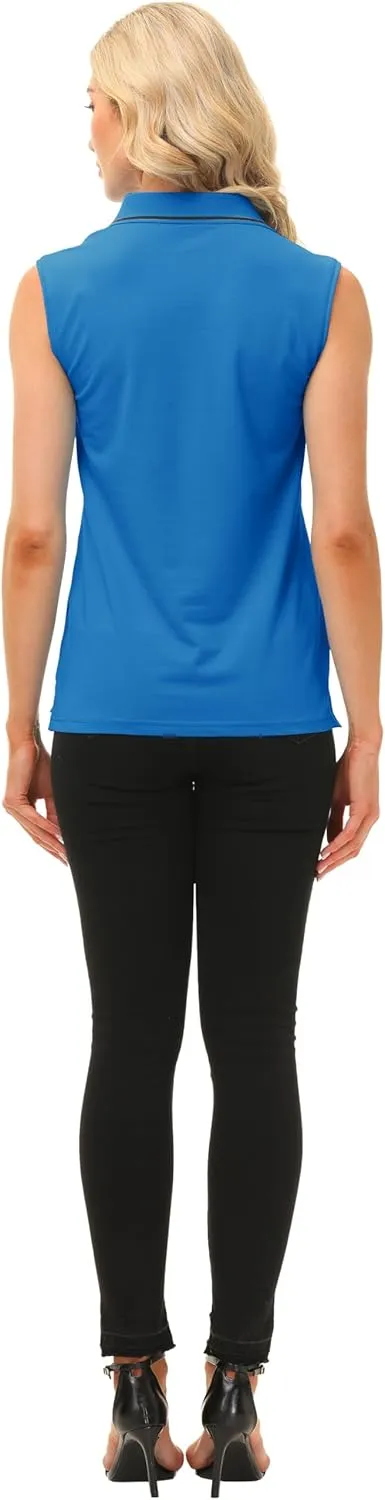 MoFiz Womens Golf Polo Shirts V Neck Athletic Tops Short Sleeve Activewear T-Shirts