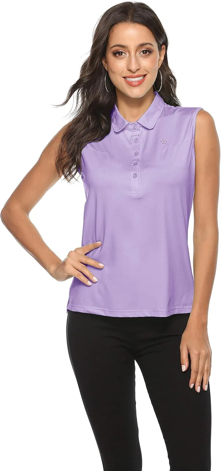 MoFiz Womens Golf Polo Shirts V Neck Athletic Tops Short Sleeve Activewear T-Shirts