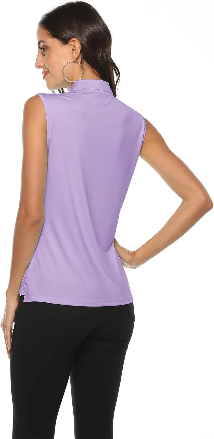 MoFiz Womens Golf Polo Shirts V Neck Athletic Tops Short Sleeve Activewear T-Shirts