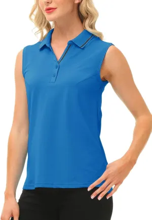 MoFiz Womens Golf Polo Shirts V Neck Athletic Tops Short Sleeve Activewear T-Shirts