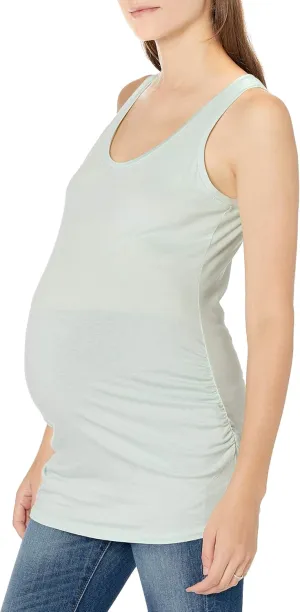 Motherhood Maternity Women's Maternity Side Ruched Scoop Neck Pregnancy Tank Top