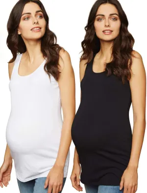Motherhood Maternity Women's Sleeveless Scoop Neck Side Ruched Tank Top 2 & 3 Packs