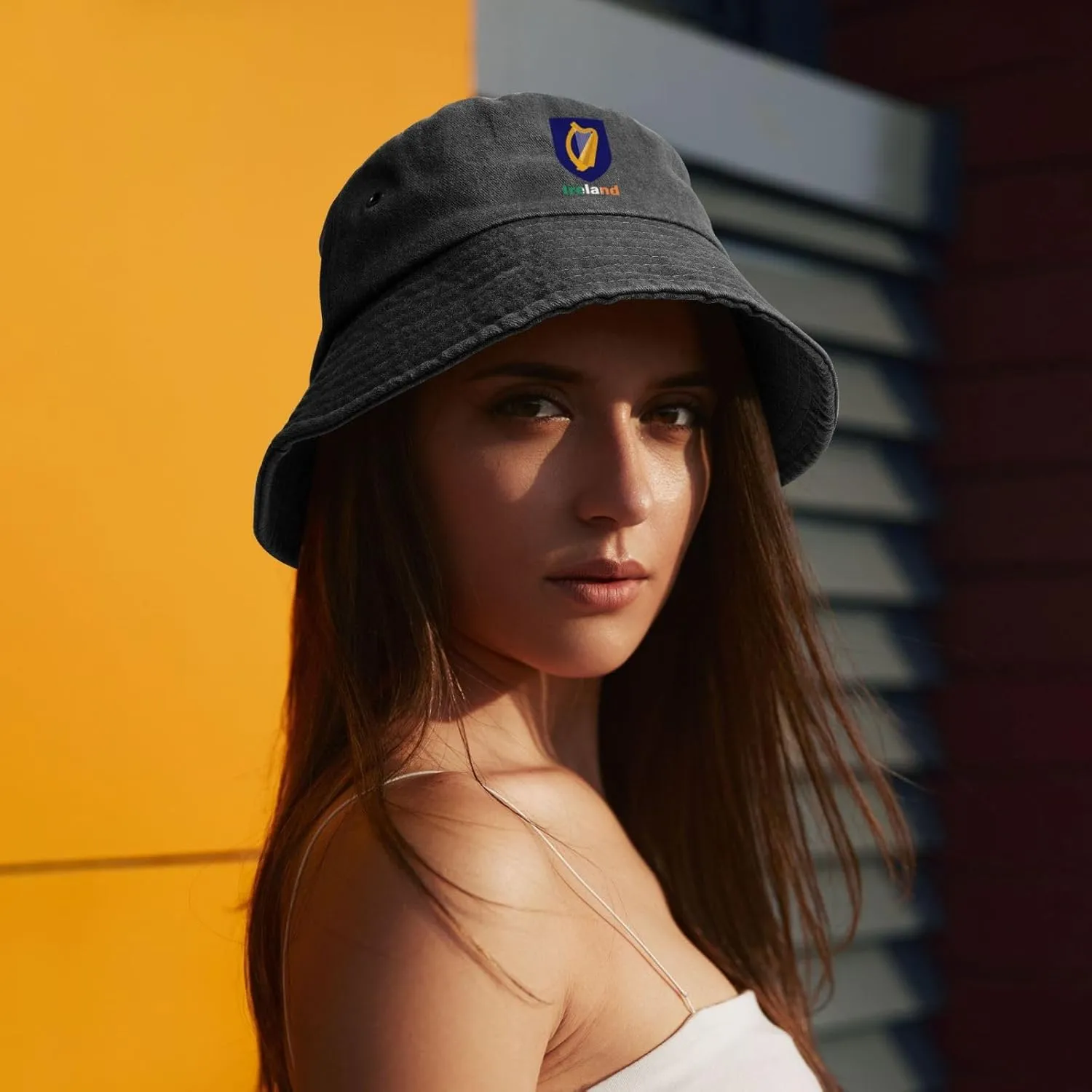 National Emblem Lithuania Lithuanian Washed Denim Bucket Hats Wide Brim Fishing Cap Cotton Hat