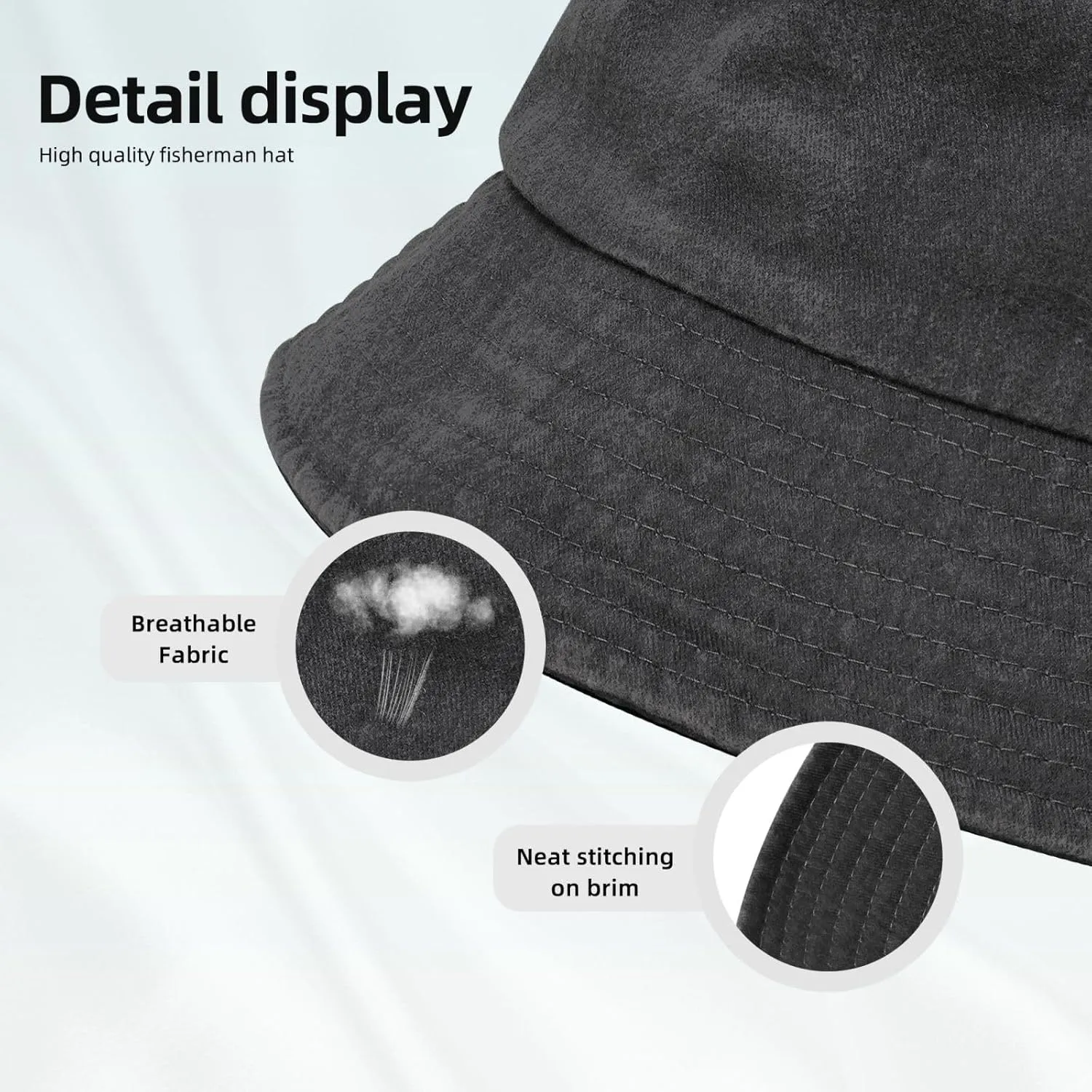 National Emblem Lithuania Lithuanian Washed Denim Bucket Hats Wide Brim Fishing Cap Cotton Hat