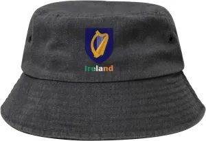 National Emblem Lithuania Lithuanian Washed Denim Bucket Hats Wide Brim Fishing Cap Cotton Hat