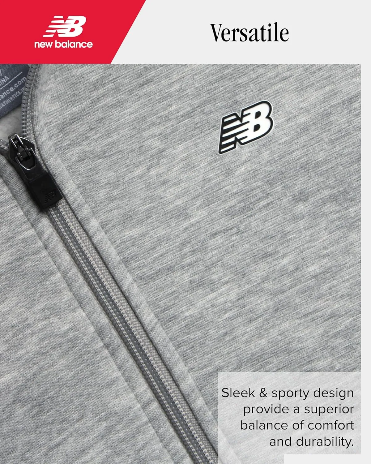 New Balance Boys' Active Sweatshirt - Zip-Up Fleece Hoodie - Performance Activewear for Boys (8-20)