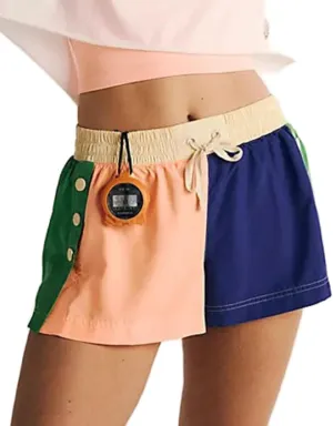 NUFIWI Women Colorblock Shorts Casual Elastic Waist Drawstring Running Shorts Patchwork Athletic Workout Sweat Shorts