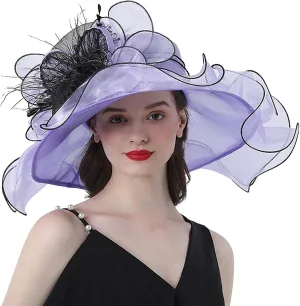 Organza Kentucky Fascinator Hats for Women 𝐃erby Cocktail Tea Party Sun Hat Wedding Flower Church Cap