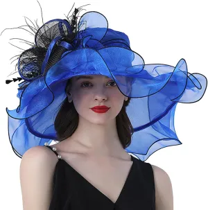 Organza Kentucky Fascinator Hats for Women 𝐃erby Cocktail Tea Party Sun Hat Wedding Flower Church Cap