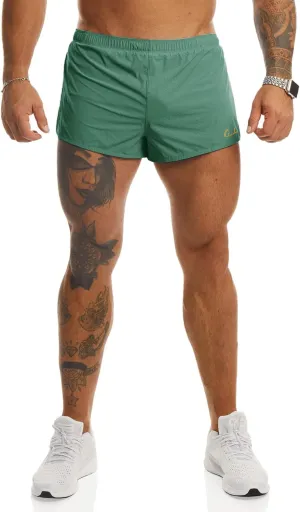 Ouber Men's Running Shorts with Liner 2'' Workout Shorts Bodybuilding Side Split Mesh Gym Shorts