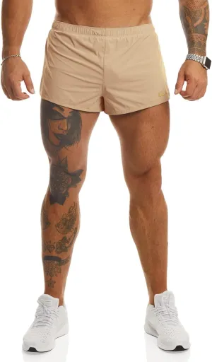 Ouber Men's Running Shorts with Liner 2'' Workout Shorts Bodybuilding Side Split Mesh Gym Shorts