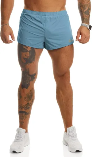 Ouber Men's Running Shorts with Liner 2'' Workout Shorts Bodybuilding Side Split Mesh Gym Shorts