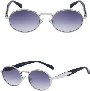 Oval Metal Frame Sunglasses for Women Men Fashion Small Round Punk Vintage Uv400