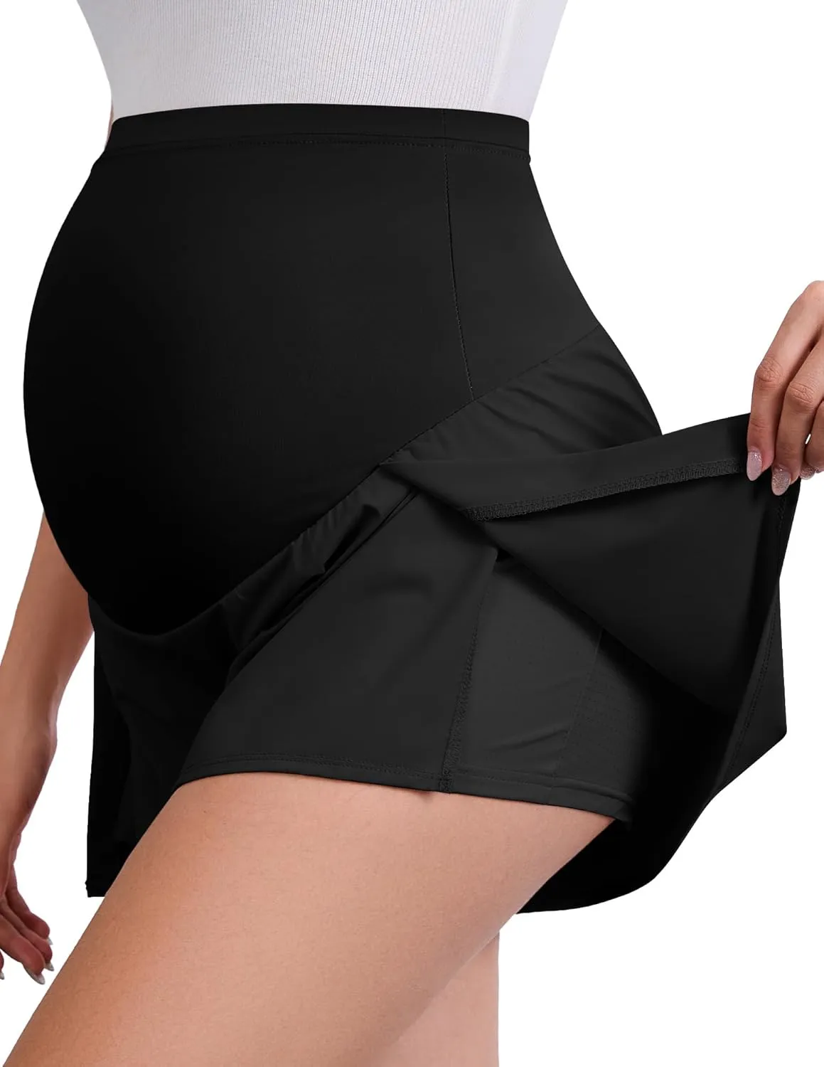 PACBREEZE Women's Maternity Shorts Over Belly Activewear Casual Stretchy Workout Summer Pregnancy Shorts