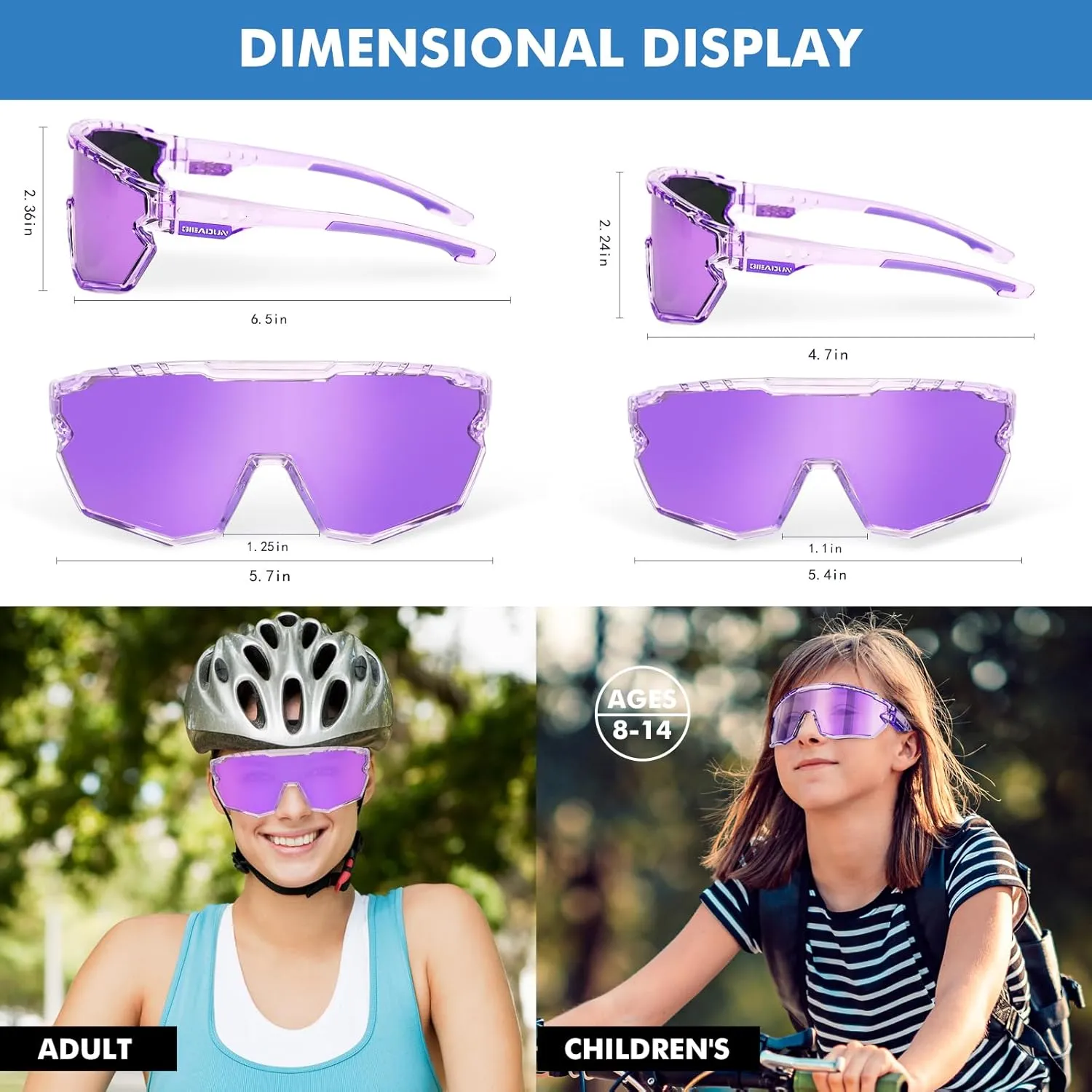 Polarized Glasses Kids Youth Baseball Sunglasses Adult Men Women Cycling Goggles with 3 lenses,Fishing,Ski Golf