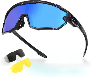 Polarized Glasses Kids Youth Baseball Sunglasses Adult Men Women Cycling Goggles with 3 lenses,Fishing,Ski Golf