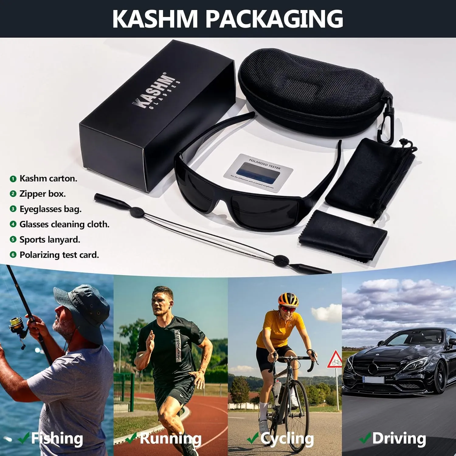 Polarized Sports Sunglasses for Men Women Unbreakable Driving Cycling Fishing Sun Glasses UV Protection