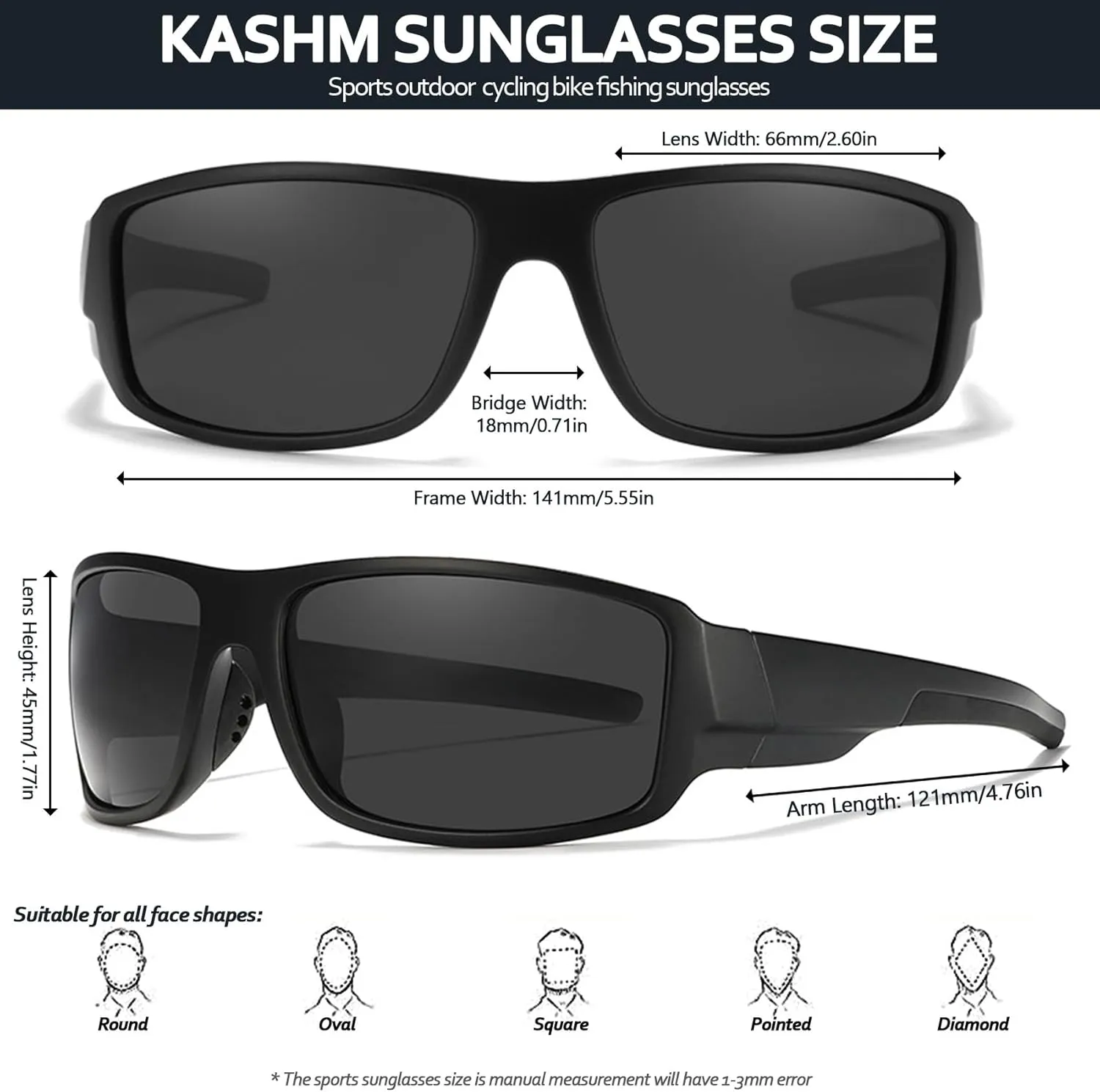 Polarized Sports Sunglasses for Men Women Unbreakable Driving Cycling Fishing Sun Glasses UV Protection