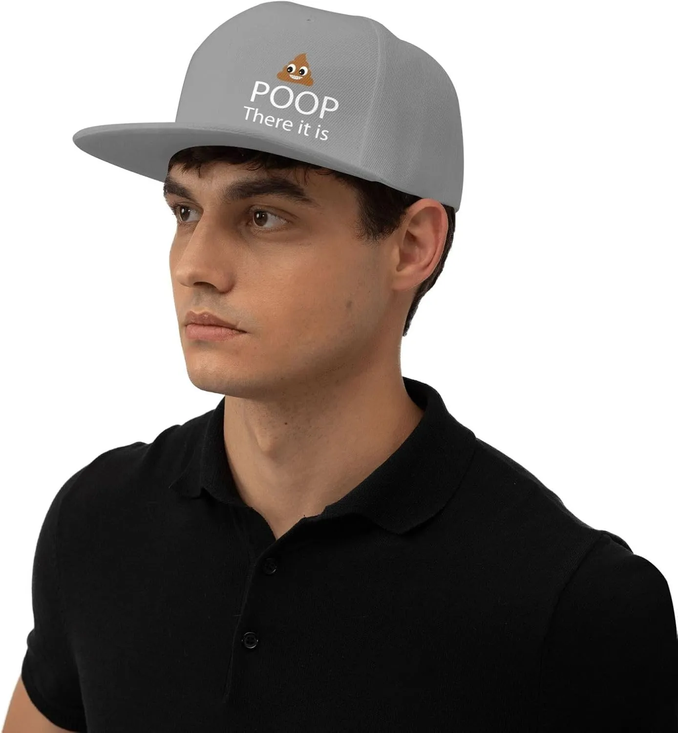 Poop! There It is Snapback Hat Hip Hop Baseball Cap Adjustable Flat Bill Hat for Men