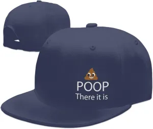 Poop! There It is Snapback Hat Hip Hop Baseball Cap Adjustable Flat Bill Hat for Men