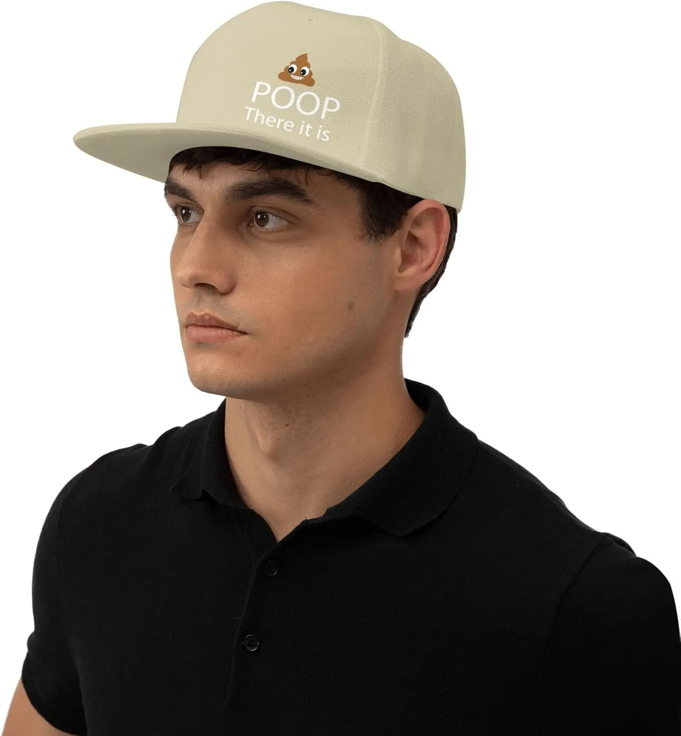 Poop! There It is Snapback Hat Hip Hop Baseball Cap Adjustable Flat Bill Hat for Men