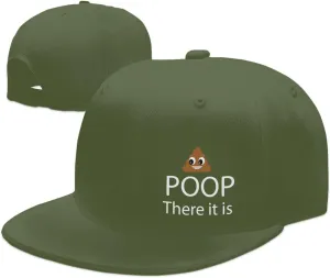 Poop! There It is Snapback Hat Hip Hop Baseball Cap Adjustable Flat Bill Hat for Men