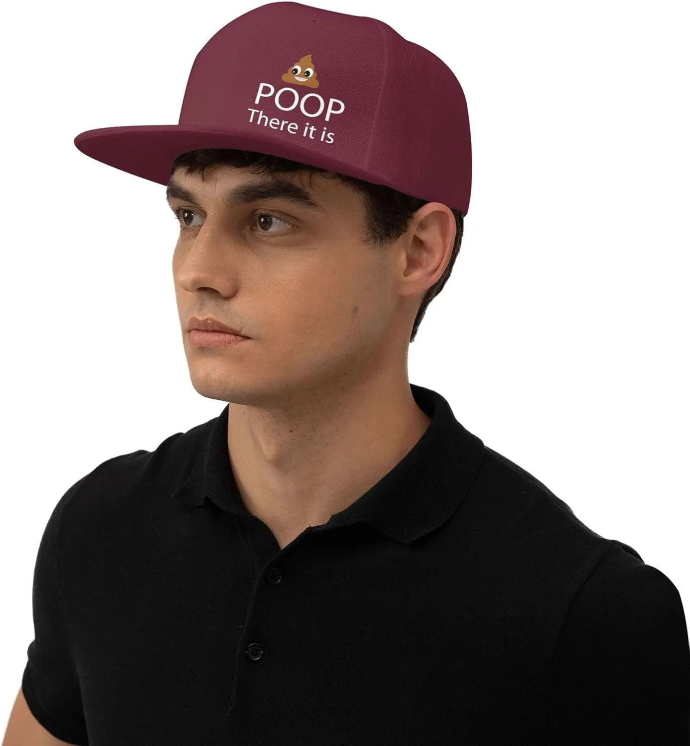 Poop! There It is Snapback Hat Hip Hop Baseball Cap Adjustable Flat Bill Hat for Men
