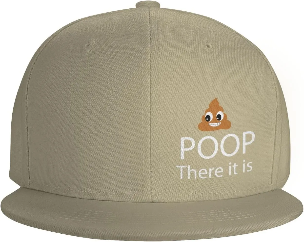 Poop! There It is Snapback Hat Hip Hop Baseball Cap Adjustable Flat Bill Hat for Men