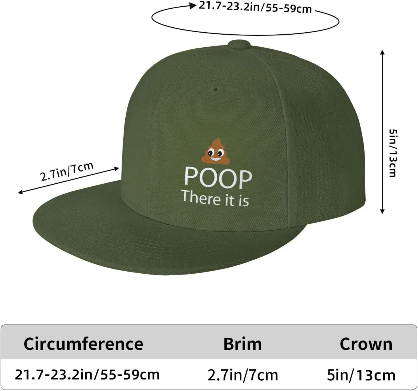 Poop! There It is Snapback Hat Hip Hop Baseball Cap Adjustable Flat Bill Hat for Men
