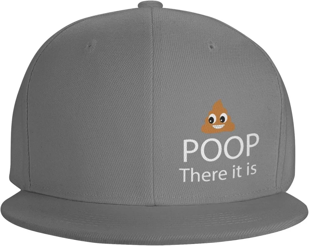 Poop! There It is Snapback Hat Hip Hop Baseball Cap Adjustable Flat Bill Hat for Men