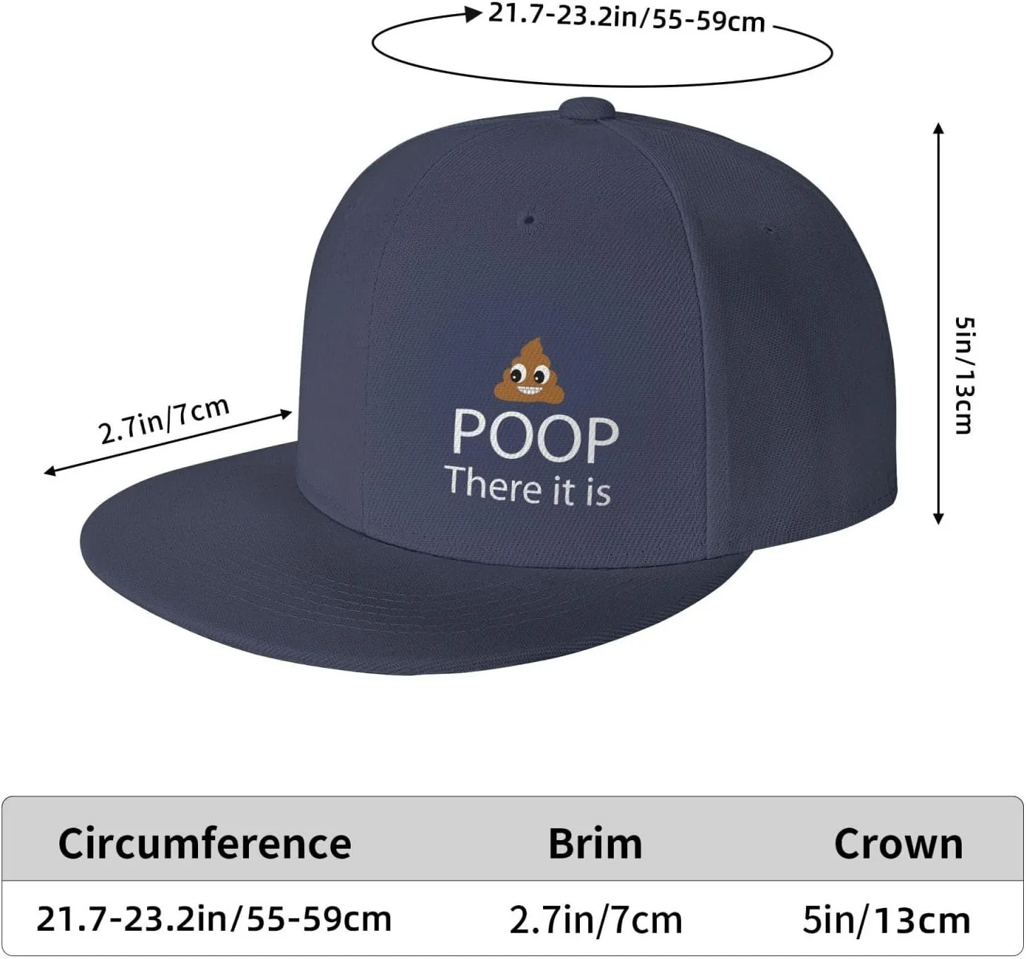 Poop! There It is Snapback Hat Hip Hop Baseball Cap Adjustable Flat Bill Hat for Men