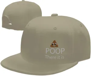 Poop! There It is Snapback Hat Hip Hop Baseball Cap Adjustable Flat Bill Hat for Men