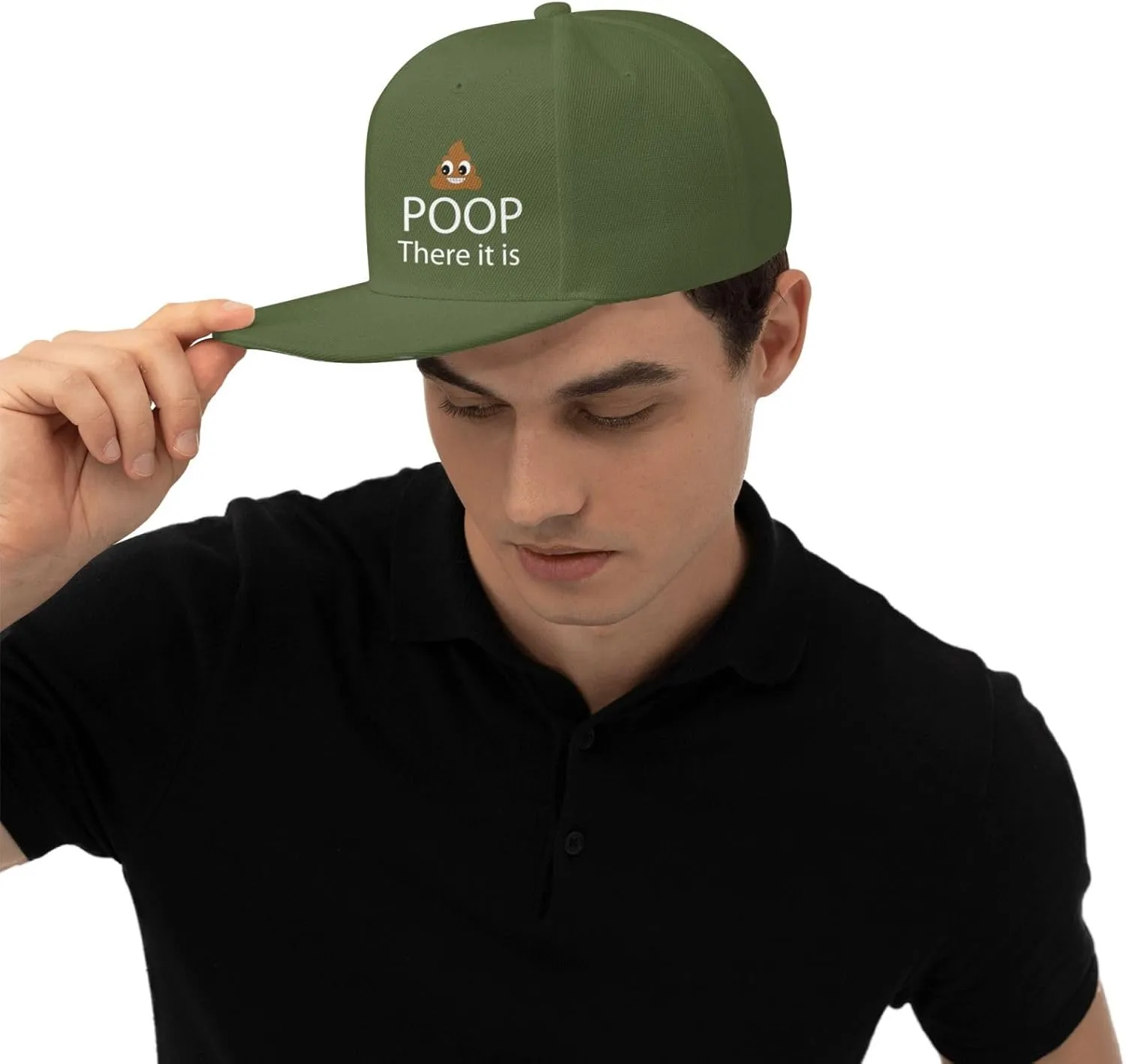 Poop! There It is Snapback Hat Hip Hop Baseball Cap Adjustable Flat Bill Hat for Men
