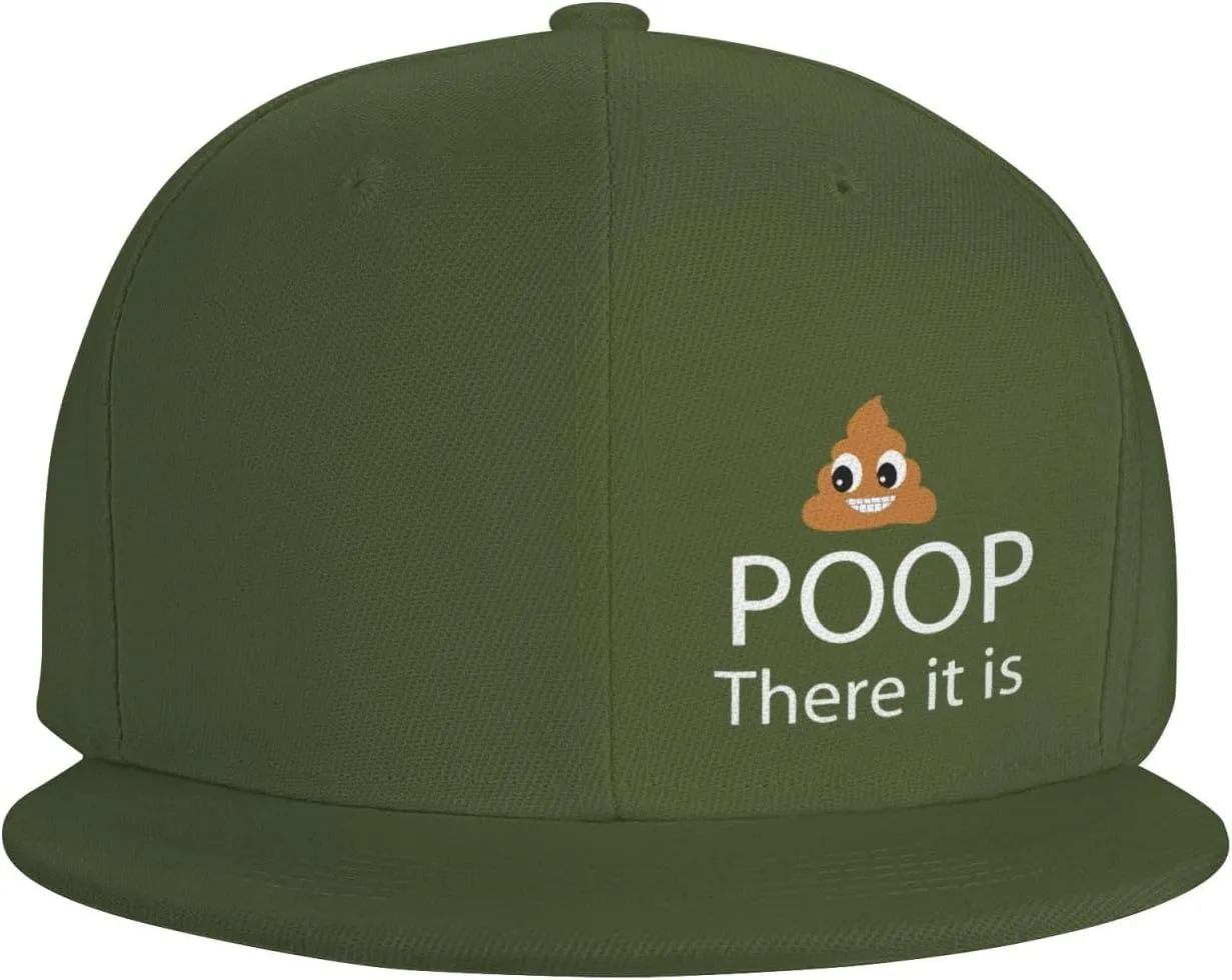 Poop! There It is Snapback Hat Hip Hop Baseball Cap Adjustable Flat Bill Hat for Men