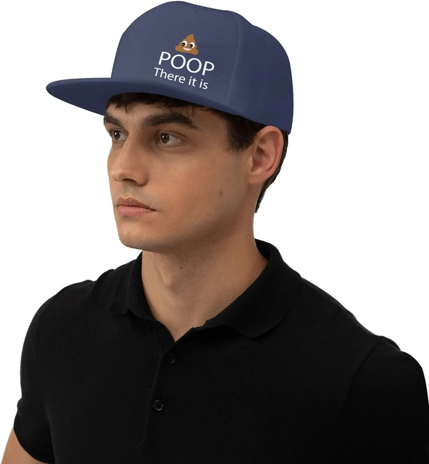 Poop! There It is Snapback Hat Hip Hop Baseball Cap Adjustable Flat Bill Hat for Men