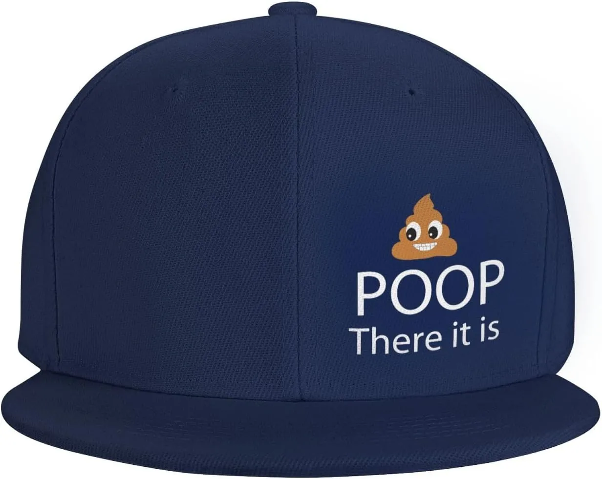 Poop! There It is Snapback Hat Hip Hop Baseball Cap Adjustable Flat Bill Hat for Men