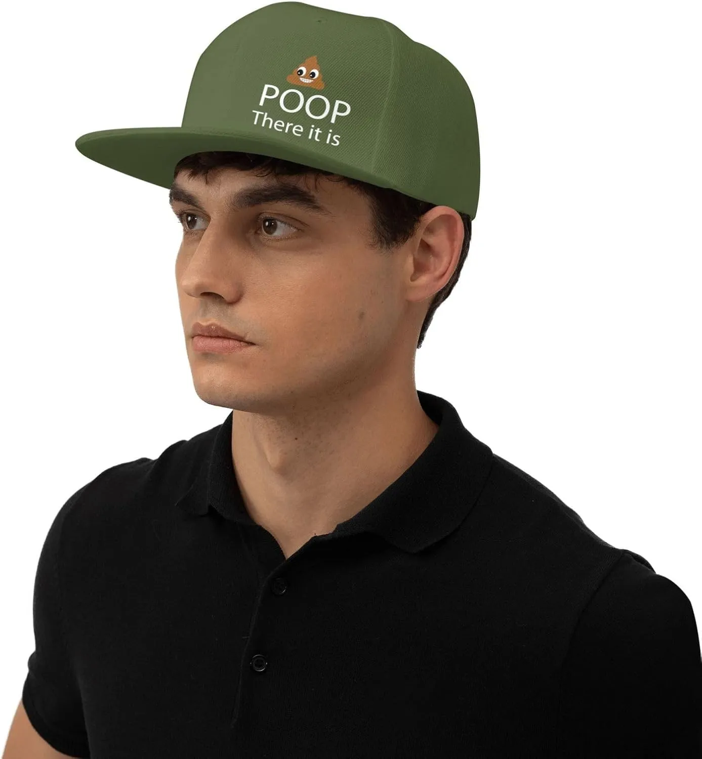 Poop! There It is Snapback Hat Hip Hop Baseball Cap Adjustable Flat Bill Hat for Men