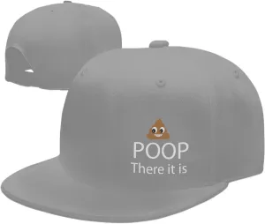 Poop! There It is Snapback Hat Hip Hop Baseball Cap Adjustable Flat Bill Hat for Men