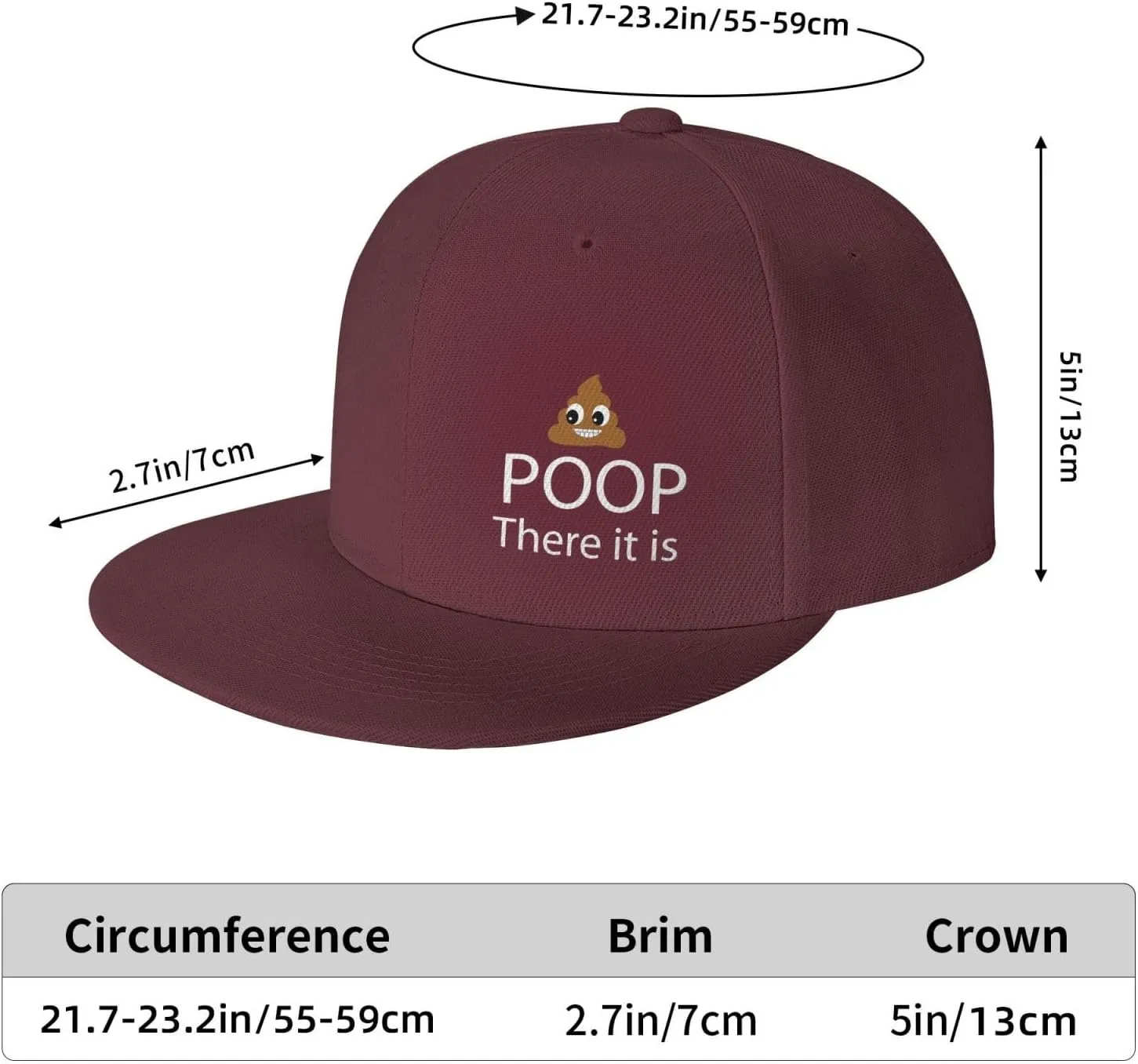 Poop! There It is Snapback Hat Hip Hop Baseball Cap Adjustable Flat Bill Hat for Men