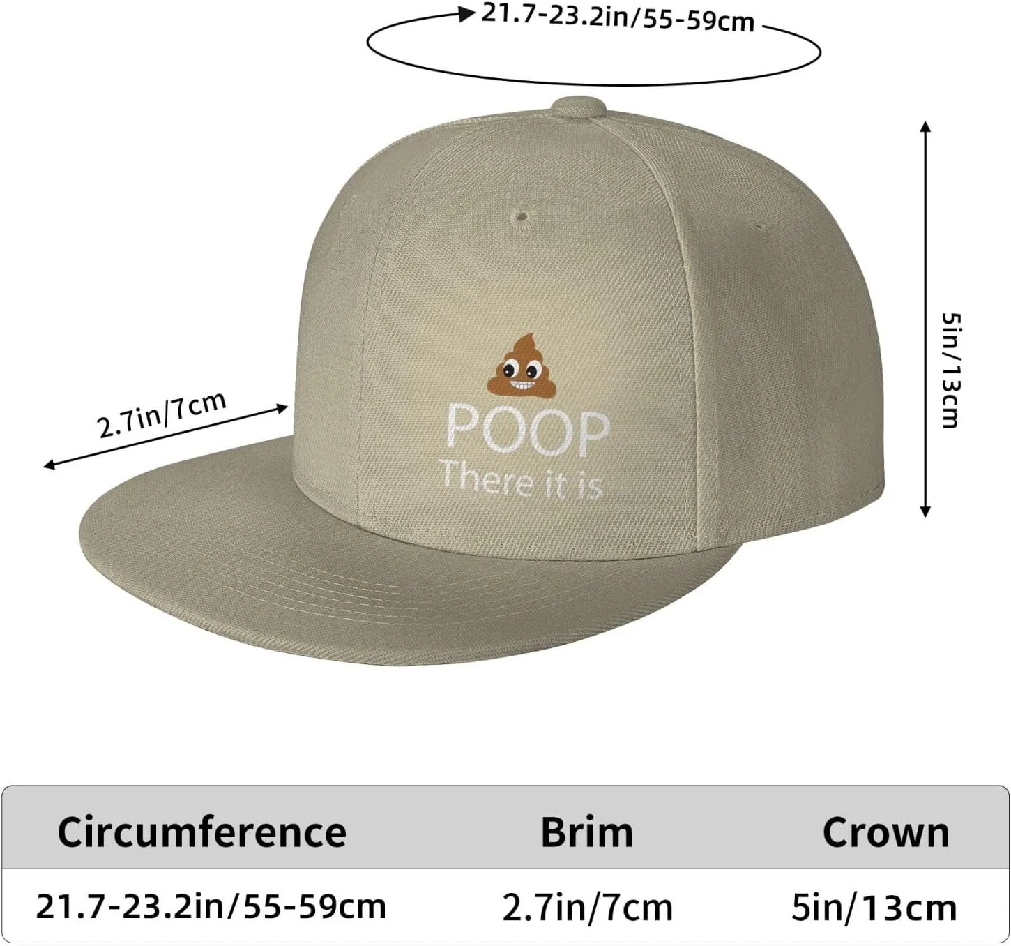 Poop! There It is Snapback Hat Hip Hop Baseball Cap Adjustable Flat Bill Hat for Men
