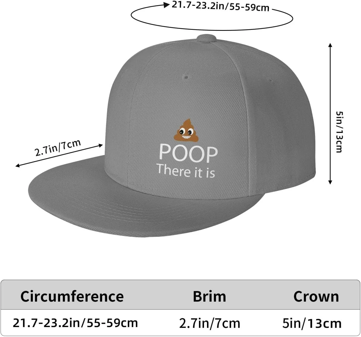 Poop! There It is Snapback Hat Hip Hop Baseball Cap Adjustable Flat Bill Hat for Men