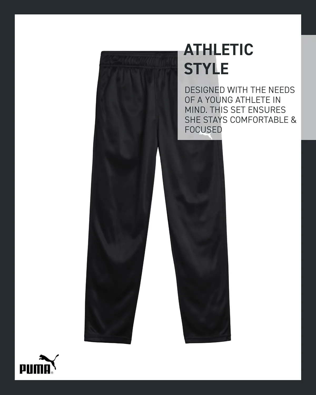 PUMA Boys' Pants Set - 3 Piece Tricot Jogger Pants and T-Shirt Set - Boys Activewear Set (4-16)