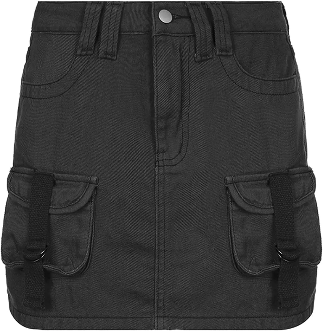 Raruxxin Women Y2k Pleated Skirt Bodycon Low Waist Ruched A-Line Mini Skirt Y2k Preppy Style School Uniform Casual Streetwear