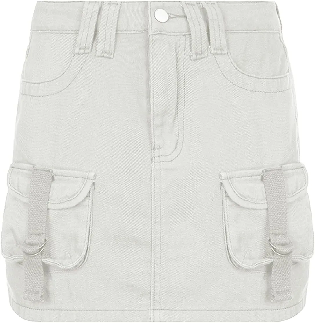 Raruxxin Women Y2k Pleated Skirt Bodycon Low Waist Ruched A-Line Mini Skirt Y2k Preppy Style School Uniform Casual Streetwear