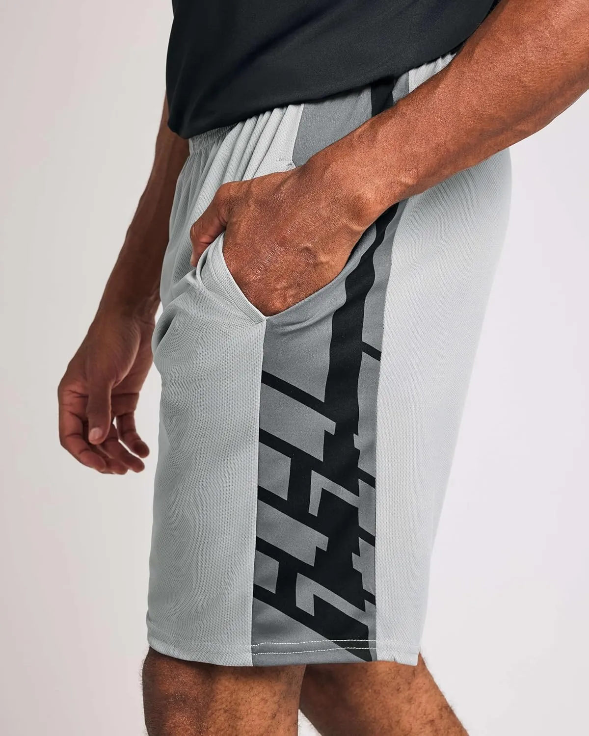 Real Essentials 5 Pack: Men's Mesh Athletic Basketball Shorts Quick Dry Activewear with Pockets