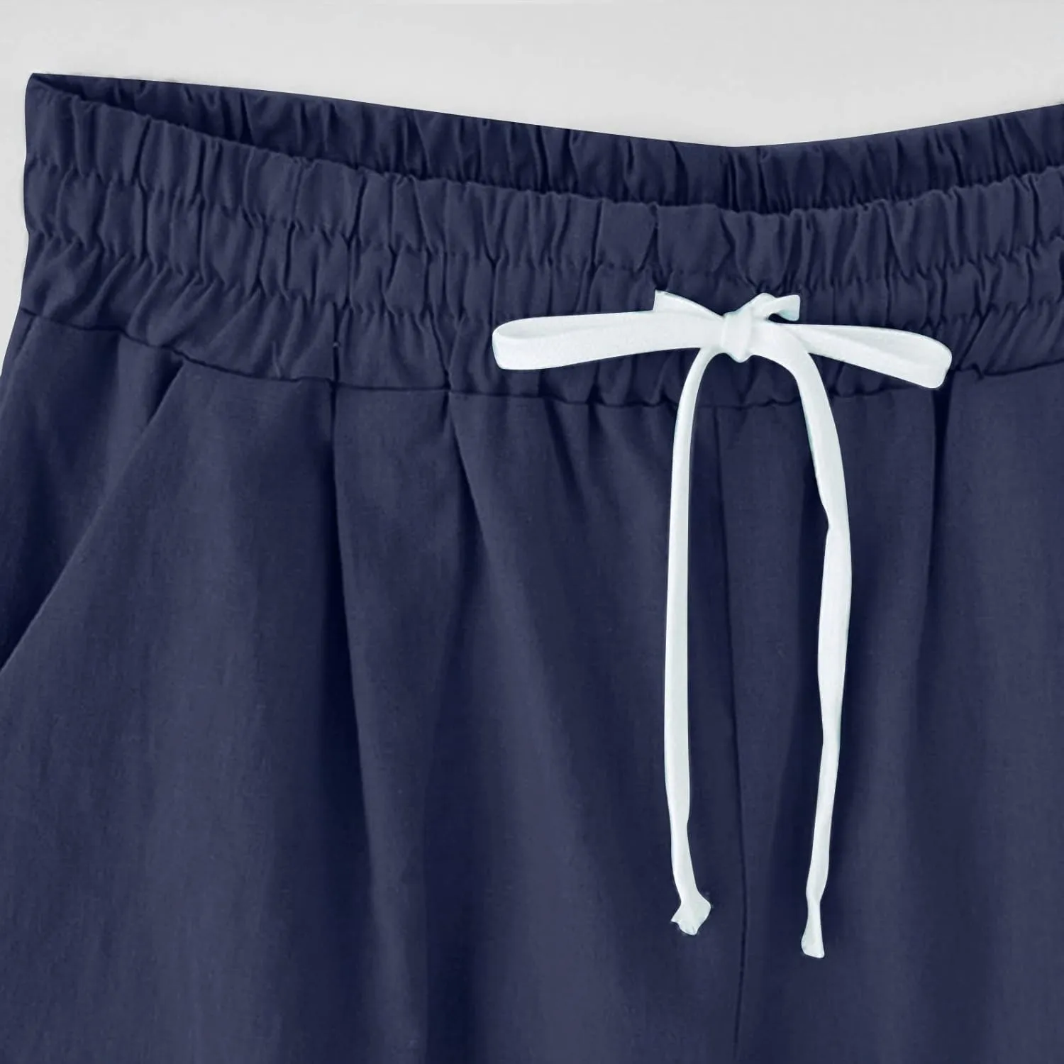 sdbrld Bermuda Shorts for Women,Womens Bermuda Shorts Casual Summer Drawstring Shorts High Waisted Cotton Athletic Shorts